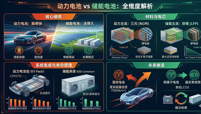 「儲(chǔ)能大視野」 動(dòng)力電池 vs 儲(chǔ)能電池 兩種電池不同賽道